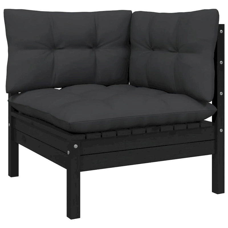 vidaXL Solid Pinewood Patio Lounge Set 8 Piece with Cushions Multi Colors - 25 x 25 x 24.6