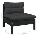 vidaXL Solid Pinewood Patio Lounge Set 8 Piece with Cushions Multi Colors - 25 x 25 x 24.6