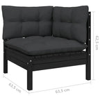 vidaXL Solid Pinewood Patio Lounge Set 8 Piece with Cushions Multi Colors - 25 x 25 x 24.6