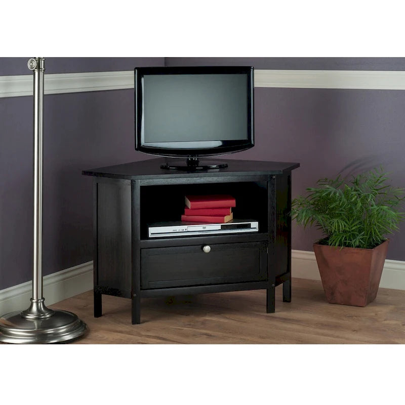Zena Corner TV and Media Stand, Espresso - 34.65 x 23.94 x 22.28 inches