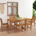 vidaXL Solid Wood Teak Patio Dining Set Garden Outdoor Table Chair 3/4/5/7/9 Piece