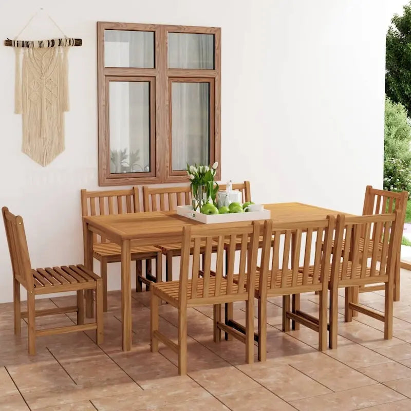 vidaXL Solid Wood Teak Patio Dining Set Garden Outdoor Table Chair 3/4/5/7/9 Piece