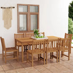 vidaXL Solid Wood Teak Patio Dining Set Garden Outdoor Table Chair 3/4/5/7/9 Piece