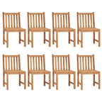 vidaXL Solid Wood Teak Patio Dining Set Garden Outdoor Table Chair 3/4/5/7/9 Piece