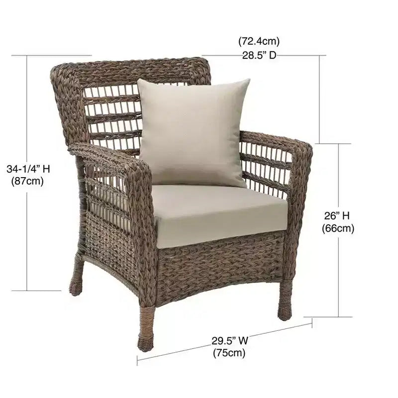 Jiallo Modern Concept Faux Sea Grass Resin Rattan Patio Chair