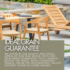 Nordic Teak Natural Outdoor Chaise Lounger with Side Table - Beige