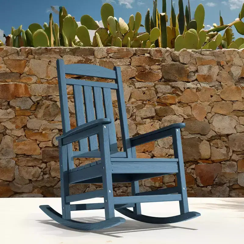 Hyleory HDPE Patio Rocking Adirondack Chair, Extra Wide Outdoor Chair for All Seasons