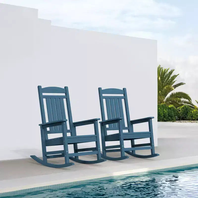 Hyleory HDPE Patio Rocking Adirondack Chair, Extra Wide Outdoor Chair for All Seasons