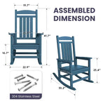 Hyleory HDPE Patio Rocking Adirondack Chair, Extra Wide Outdoor Chair for All Seasons