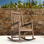 Hyleory HDPE Patio Rocking Adirondack Chair, Extra Wide Outdoor Chair for All Seasons