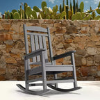 Hyleory HDPE Patio Rocking Adirondack Chair, Extra Wide Outdoor Chair for All Seasons