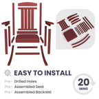 Hyleory HDPE Patio Rocking Adirondack Chair, Extra Wide Outdoor Chair for All Seasons