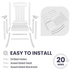 Hyleory HDPE Patio Rocking Adirondack Chair, Extra Wide Outdoor Chair for All Seasons