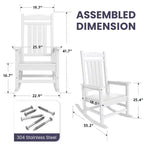 Hyleory HDPE Patio Rocking Adirondack Chair, Extra Wide Outdoor Chair for All Seasons