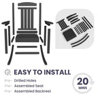 Hyleory HDPE Patio Rocking Adirondack Chair, Extra Wide Outdoor Chair for All Seasons