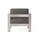 Christopher Knight Home Camila Outdoor Aluminum Club Chairs with Optional Cushions (Set of 2) ,Silver/Beige