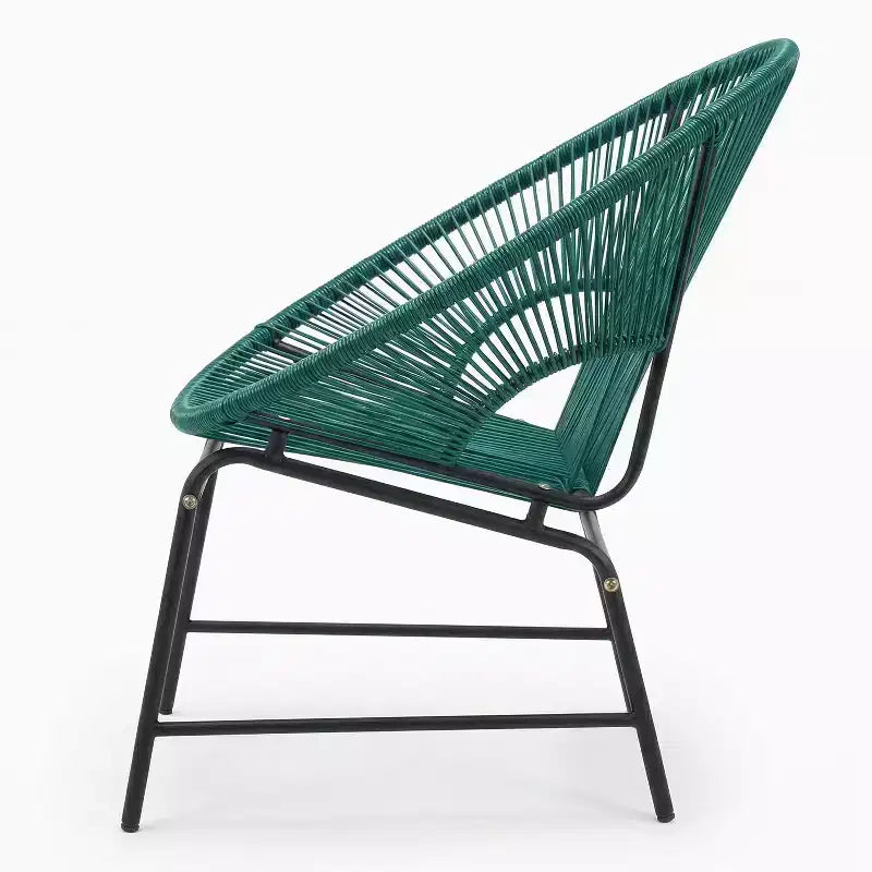 Christopher Knight Home Nusa Outdoor Rattan and Metal Acapulco Weave Club Chairs (Set of 2)