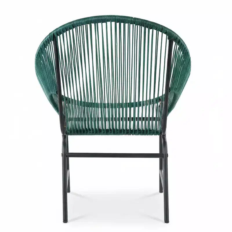 Christopher Knight Home Nusa Outdoor Rattan and Metal Acapulco Weave Club Chairs (Set of 2)
