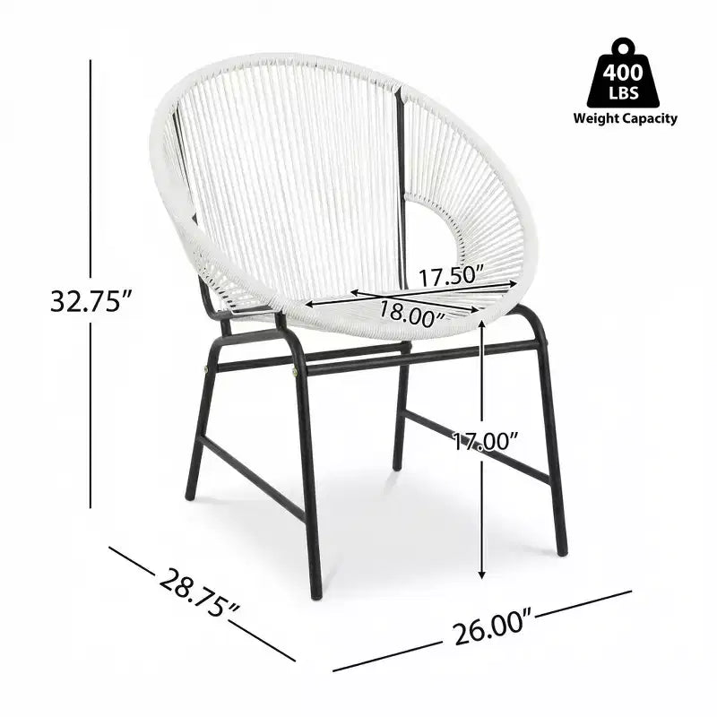 Christopher Knight Home Nusa Outdoor Rattan and Metal Acapulco Weave Club Chairs (Set of 2)