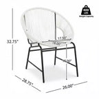 Christopher Knight Home Nusa Outdoor Rattan and Metal Acapulco Weave Club Chairs (Set of 2)