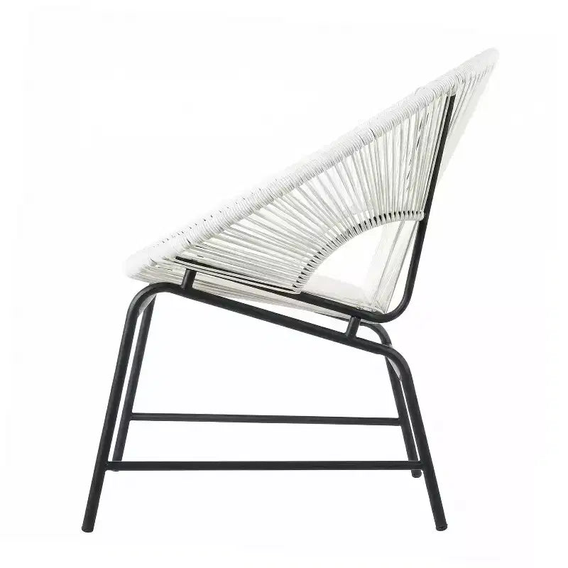 Christopher Knight Home Nusa Outdoor Rattan and Metal Acapulco Weave Club Chairs (Set of 2)