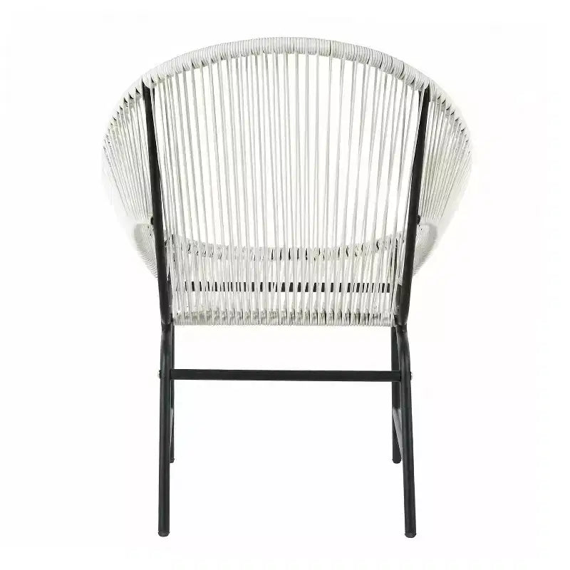 Christopher Knight Home Nusa Outdoor Rattan and Metal Acapulco Weave Club Chairs (Set of 2)