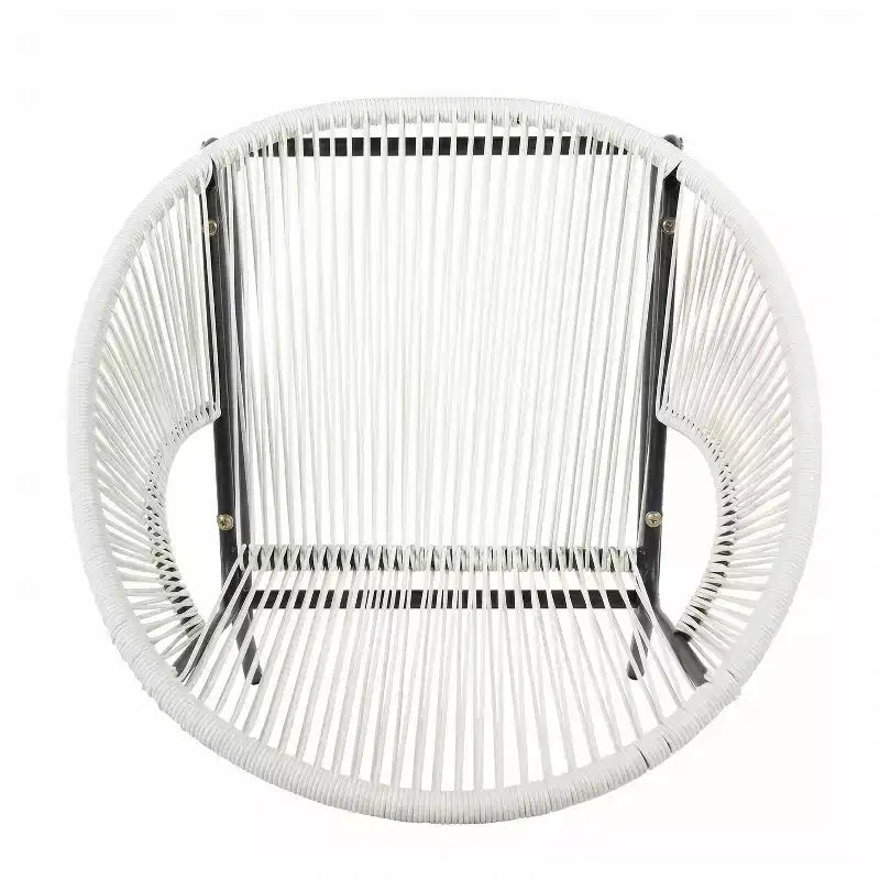 Christopher Knight Home Nusa Outdoor Rattan and Metal Acapulco Weave Club Chairs (Set of 2)