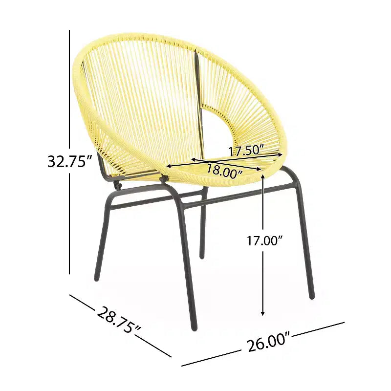 Christopher Knight Home Nusa Outdoor Rattan and Metal Acapulco Weave Club Chairs (Set of 2)