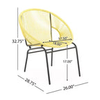 Christopher Knight Home Nusa Outdoor Rattan and Metal Acapulco Weave Club Chairs (Set of 2)