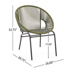 Christopher Knight Home Nusa Outdoor Rattan and Metal Acapulco Weave Club Chairs (Set of 2)