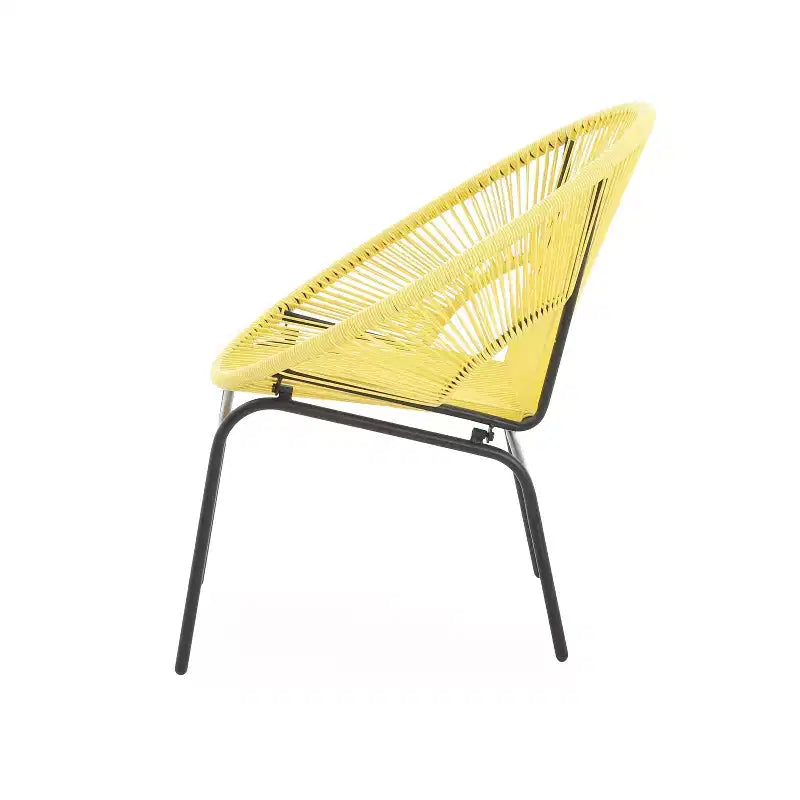 Christopher Knight Home Nusa Outdoor Rattan and Metal Acapulco Weave Club Chairs (Set of 2)