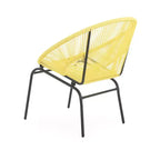 Christopher Knight Home Nusa Outdoor Rattan and Metal Acapulco Weave Club Chairs (Set of 2)