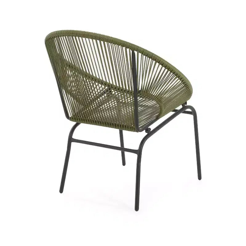 Christopher Knight Home Nusa Outdoor Rattan and Metal Acapulco Weave Club Chairs (Set of 2)