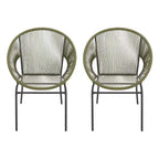 Christopher Knight Home Nusa Outdoor Rattan and Metal Acapulco Weave Club Chairs (Set of 2)