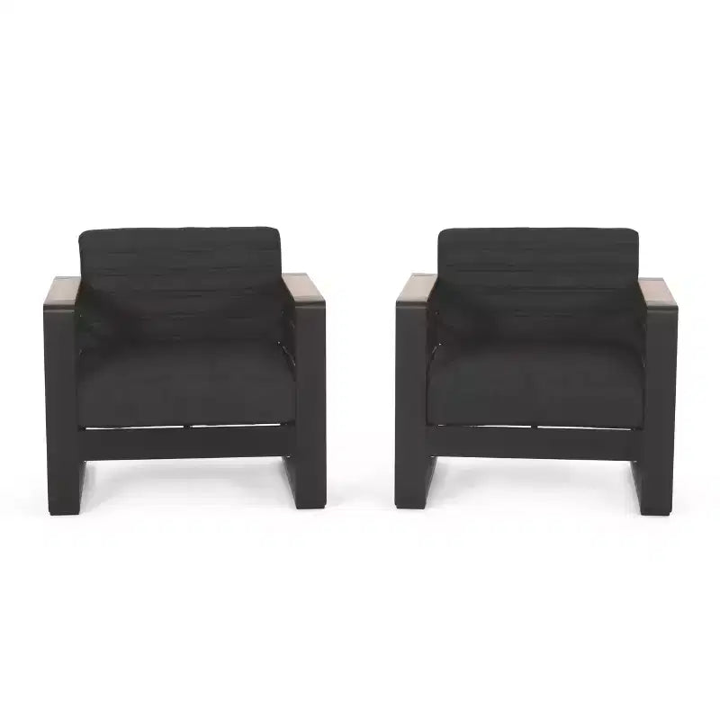 Christopher Knight Home Giovanna Outdoor Aluminum and Faux Wood Club Chair (Set of 2)