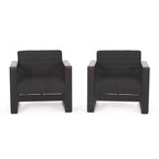 Christopher Knight Home Giovanna Outdoor Aluminum and Faux Wood Club Chair (Set of 2)