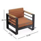 Christopher Knight Home Giovanna Outdoor Aluminum and Faux Wood Club Chair (Set of 2)