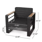 Christopher Knight Home Giovanna Outdoor Aluminum and Faux Wood Club Chair