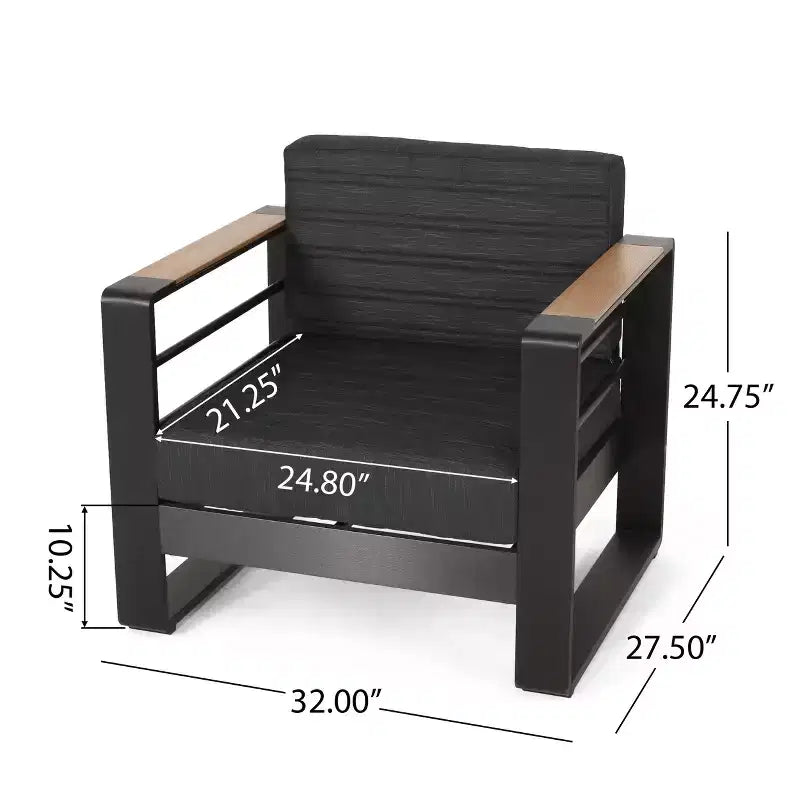 Christopher Knight Home Giovanna Outdoor Aluminum and Faux Wood Club Chair