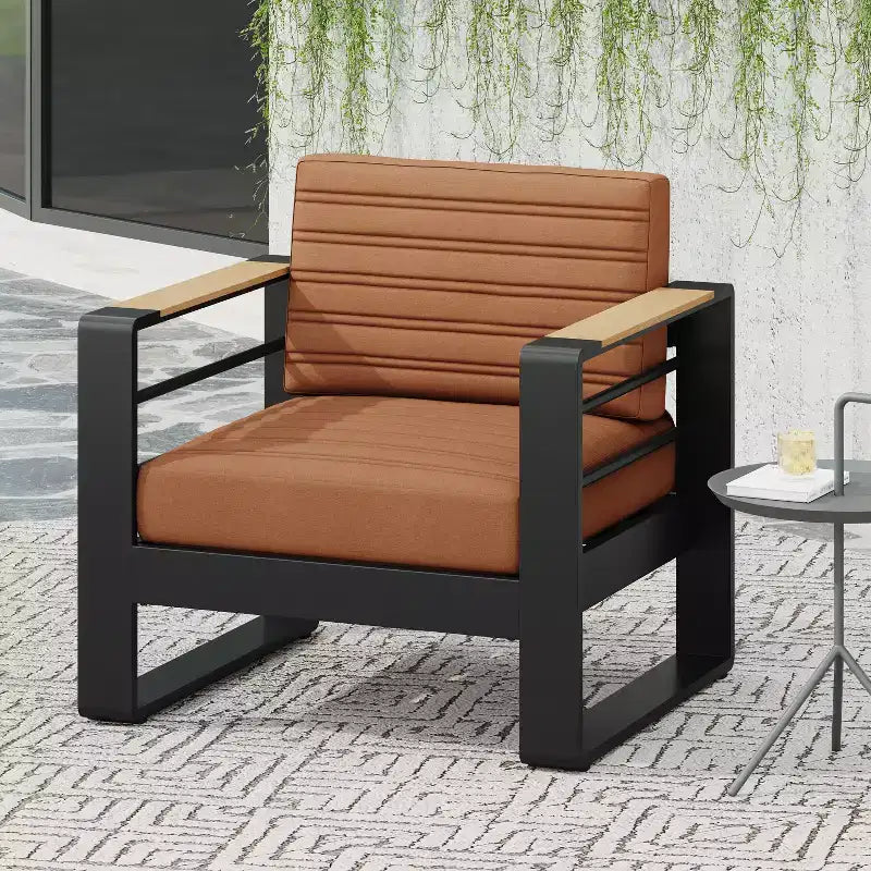 Christopher Knight Home Giovanna Outdoor Aluminum and Faux Wood Club Chair