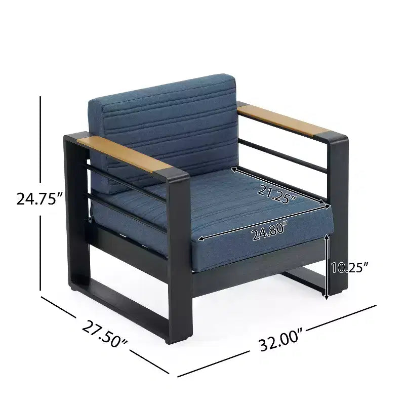 Christopher Knight Home Giovanna Outdoor Aluminum and Faux Wood Club Chair