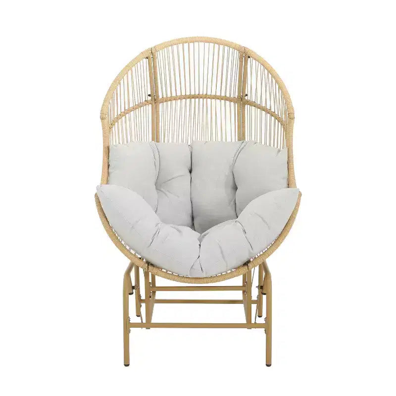 Christopher Knight Home Paolos Outdoor Wicker and Iron Gliding Chair