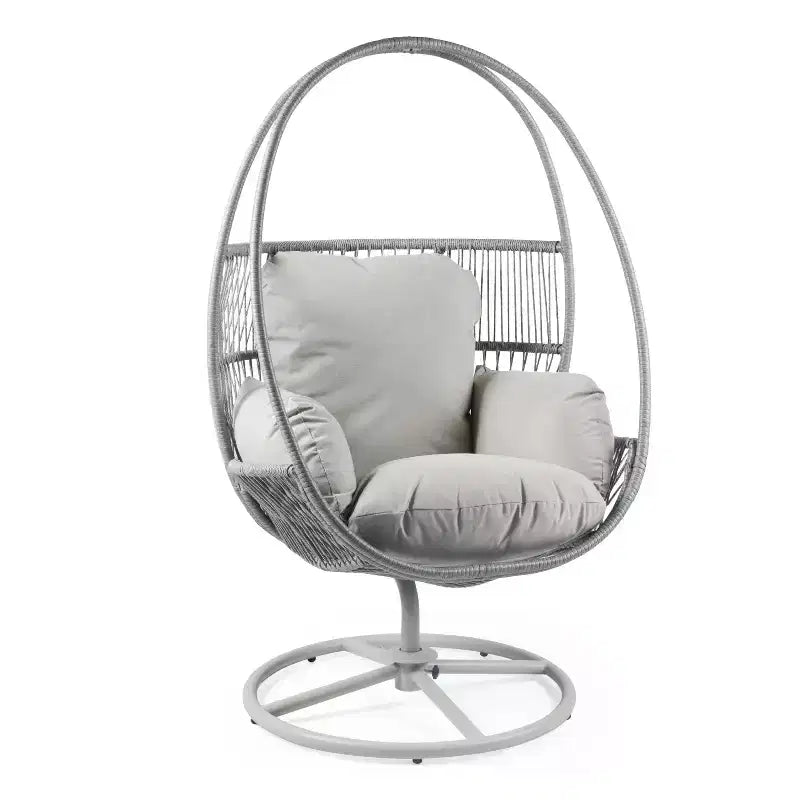 Christopher Knight Home Lina Outdoor Wicker Swivel Lounge Chair, Light Gray