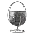 Christopher Knight Home Lina Outdoor Wicker Swivel Lounge Chair, Light Gray