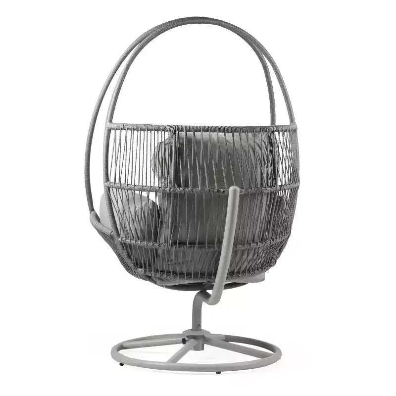 Christopher Knight Home Lina Outdoor Wicker Swivel Lounge Chair, Light Gray