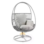 Christopher Knight Home Lina Outdoor Wicker Swivel Lounge Chair, Light Gray
