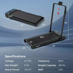 Tapis Roulant Pieghevole 2 in 1 Costway con Telecomando, Controllo tramite APP e Display a LED