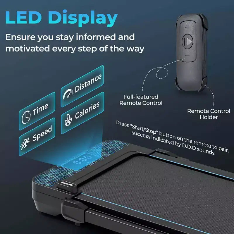 Tapis Roulant Pieghevole 2 in 1 Costway con Telecomando, Controllo tramite APP e Display a LED