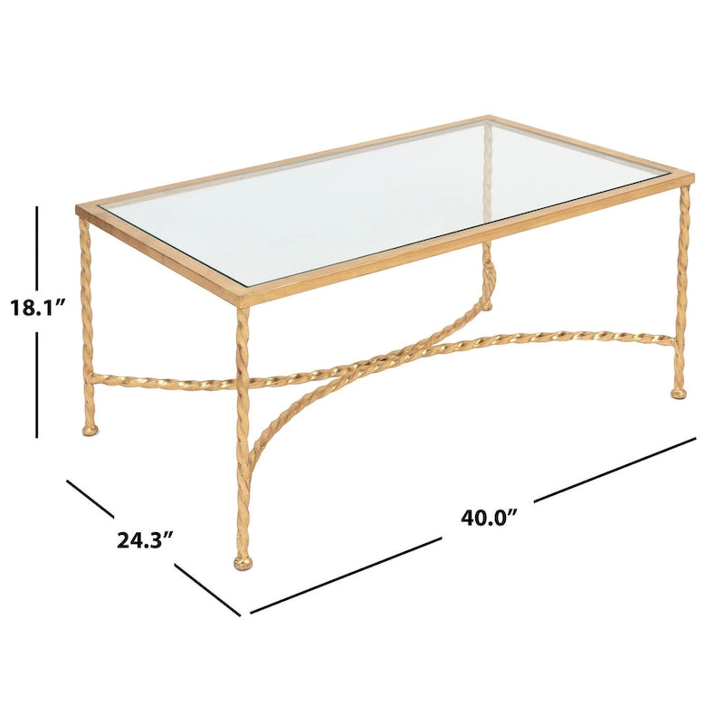 Tavolino da caffè in vetro Sedighe di SAFAVIEH Couture - 40 L x 24 P x 18 A - 40L x 24P x 18A