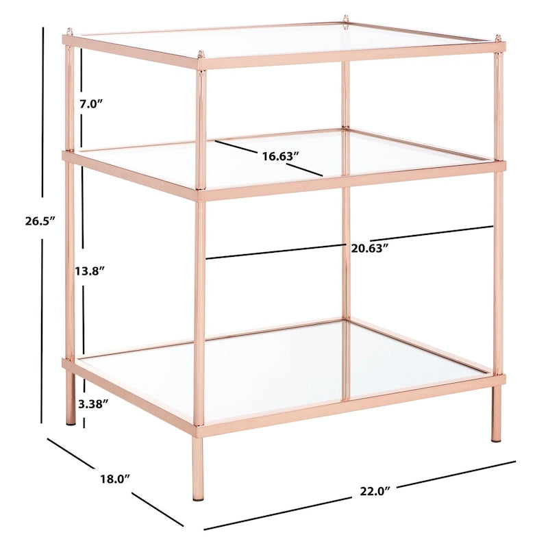 SAFAVIEH Vida 3-Tier Accent Table - 22 W x 18 D x 27 H - 22Wx18Dx27H